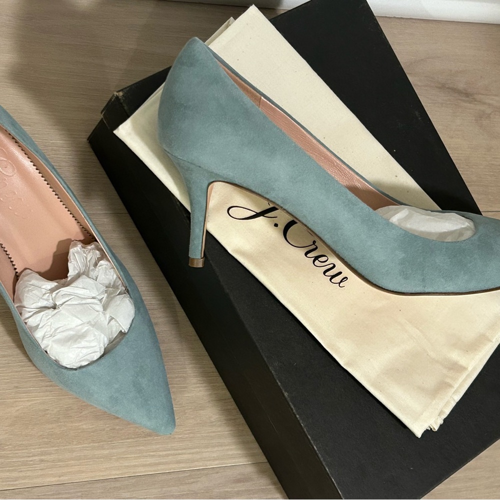 J. Crew Women's Powder Blue Suede Colette Pumps Heels